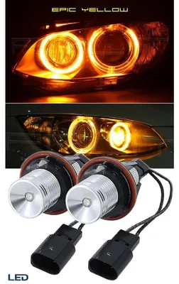 Obrázek produktu pro Sada 2 ks LED žárovek „Angel Eyes“ (andělské oči) 12–24 V, žluté, pro BMW, bez chyb CANbus