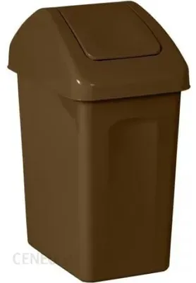 Imagen del producto de Cubo de basura con tapa abatible de 10 litros - color marrón
