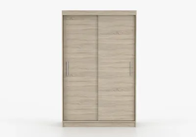Produktbild von Schwebetürenschrank Kleiderschrank Schrank 120 cm Sonoma Eiche/Sonoma Eiche ohne Spiegel, 2-türig, Schlafzimmer IMOI X