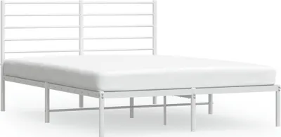 Produktbild von vidaXL Bettgestell mit Kopfteil Metall Weiß 120x200 cm