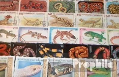 Produktbild von Briefmarken Motive 100 verschiedene Reptilien Marken