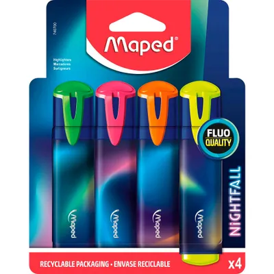 Produktbild von Maped 740700, 4 Stück(e), Grün, Orange, Gelb, Pink, Meißel, 1 mm, 5 mm