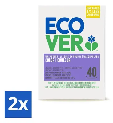 Produktbild von Ecover - Waschpulver Color - Für Buntwäsche - 3 kg - 40 Wäschen - Vorteilspack - 2 Stücke