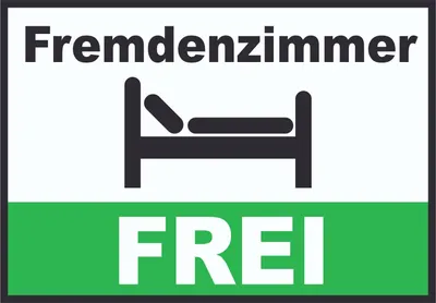 Produktbild von Fremdenzimmer FREI Schild  Zimmer Frei A6 (105x148mm)