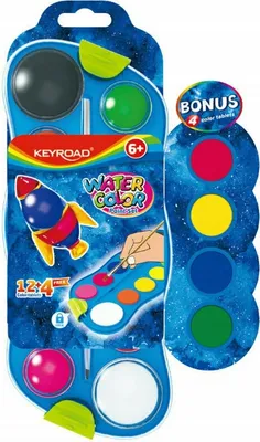 Immagine prodotto di Keyroad Colori ad acqua con tavolozza, 12+4 colori