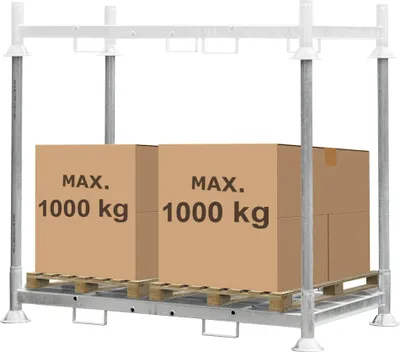 Zdjęcie produktu dla Paleta słupkowa manurack duży podwójny mobilrack Mega-M 202,5x118x31cm ocynk
