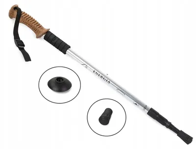 Obrázek produktu pro Nordic walkingové hole, korková rukojeť, 3-dílné, s tlumičem nárazů, délka 135 cm
