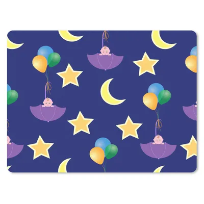 Produktbild von MuchoWow® Mauspad Mousepad Sterne - Muster - Regenschirm - Geburt 23x19 cm - Mousepads - Maus Mat - Pad - Mausunterlage - Schreibtischunterlage - Mauspad