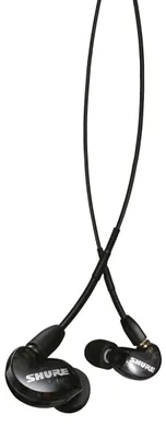 Obrázok produktu pre Shure SE215-K, slúchadlá do uší, frekvenčný rozsah 22 - 17500 Hz, citlivosť 107 dB, s káblom, zlaté konektory, čierna farba