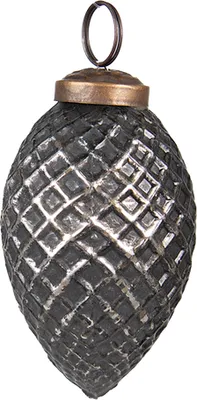 Produktbild von Clayre & Eef Weihnachtskugel Ø 4 cm Schwarz Silberfarbig Glas