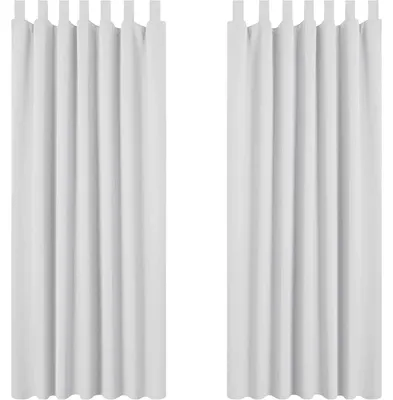 Productafbeelding van Verduisterende gordijnen met thermische en geluidsisolerende eigenschappen, met lussen, set van 2, 210x140 cm, zilverkleurig grijs