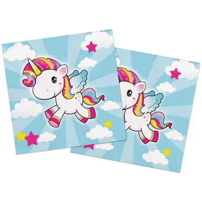 Image de Serviettes de table Licorne - Petite Licorne 33x33 cm - 20 pcs