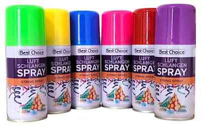 Produktbild von Party Luftschlangenspray Geburtstagsdeko Partyset 6x80ml