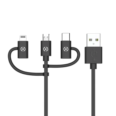 Immagine prodotto di Celly USB3IN1BK cavo USB USB 2.0 1 m USB A Micro-USB B Nero