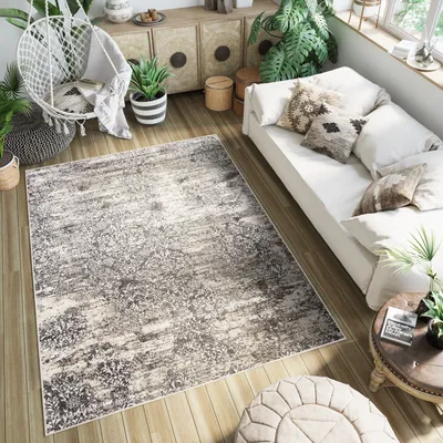 Produktbild von Teppich Wohnzimmer Schlafzimmer Design Abstrakt Beige Braun Meliert Kurzflor 120 x 170 cm
