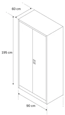 Image de Armoire à dossiers verrouillable JAN H D600 900 x 1950 x 600 mm blanc