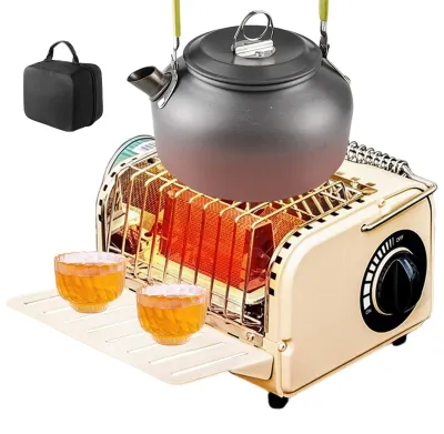 Image de Réchaud à gaz portable pour l'extérieur, avec sac de rangement