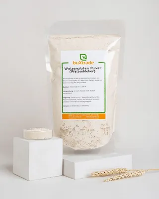 Produktbild von 2 kg Weizenkleber | Weizengluten | Seitan Backen | Weizeneiweiss | Buxtrade