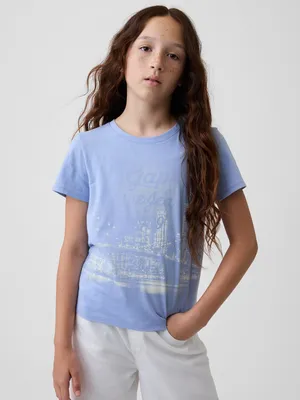 Produktbild von GAP Kinder T-Shirt aus Baumwolle mit Logo auf der Vorderseite, Rundhals, Kurzarm, Größe M