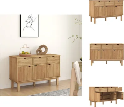 Zdjęcie produktu dla vidaXL Kredens OTTA 114x43x73,5 cm lita sosna - Kredensy