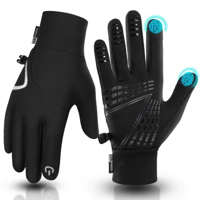 Produktbild von Handschuhe Winter Warm Fahrrad Sporthandschuhe Laufhandschuhe Schwarz M