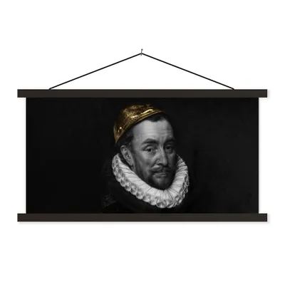 Produktbild von MuchoWow® Textilposter Gemälde - Gold - Wilhelm von Oranien 60x30 cm mit schwarzem Rahmen - Textilien