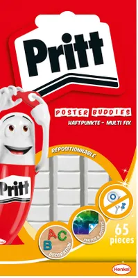 Produktbild von Poster Tack – Klebegummi / Knetgummi – Wiederverwendbare Klebemasse für Poster und Papier – 65 Stück / 35 g – Ablösbar – [H1444968]
