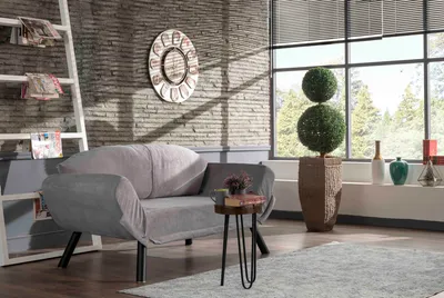 Obrázek produktu pro Hanah Home, Genzo- FTN1223, šedá, rozkládací pohovka, rám: 100% kov