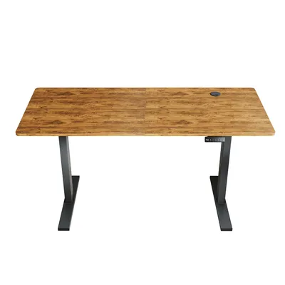 Imagen del producto de SONNI Burnt Cloud, escritorio eléctrico con ajuste de altura, dimensiones 140x60 cm, capacidad de carga de 80 kg, con sistema de seguridad para niños y función de memoria, grosor de la superficie de 15 mm
