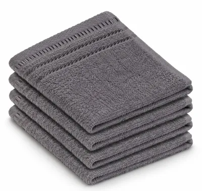 Immagine prodotto di Gözze - Set di salviette, set da 4 pezzi, Berlino, 100% cotone, 30 x 30 cm - antracite