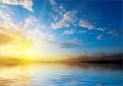 Produktbild von Wallario Poster - Sonnenuntergang über dem Meer I, Kunstdruck Größe: 70 x 100 cm