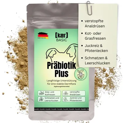Produktbild von kaer basic – Präbiotisches Magen-Darm-Pulver: Bei Analdrüsen, Sodbrennen, Gras und Kot fressen & Juckreiz: 200g Produktgröße: 200g