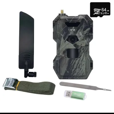 Immagine prodotto di Telecamera per la fauna selvatica 4G - Telecamera da sentiero - Telecamera per la fauna - Telecamera con sensore di movimento - Telecamera da caccia - Risoluzione 30MP