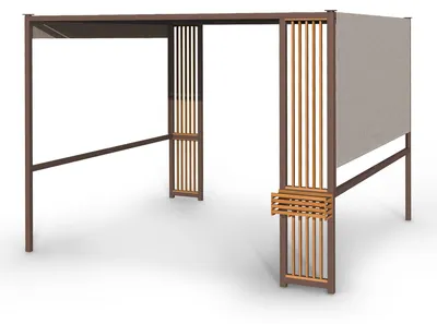 Produktbild von Blumfeldt Pergola, Pavillons Wasserdicht, Stabil & Winterfest, Windichte Aluminium Pergola Freistehend, Terrassenüberdachung Gazebo, Metall-Pavillon mit 1,5W Solar-LEDs, UV50+, Pergola 3x3 m