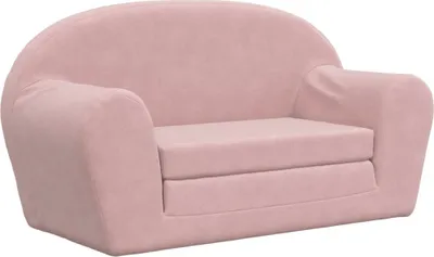 Image de vidaXL Canapé-lit pour enfants 2 places Rose Peluche douce
