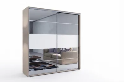 Produktbild von A6 Schiebetürenschrank mit Spiegel - Kachmir - 100 x 62 x 215 cm