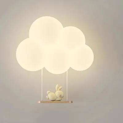 Produktbild von Dekorative LED-Wolken-Wandleuchte für Kinder – Wandlampe für Mädchen- oder Jungenzimmer, modernes Nachtlicht für Schlafzimmer, Wohnzimmer oder Flur (B)