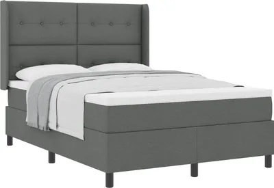 Produktbild von Boxspringbett mit Matratze Dunkelgrau 200 x 160 cm Stoff
