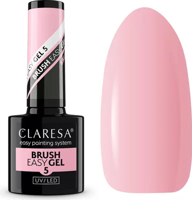 Obrázek produktu pro Claresa Brush Easy Gel 5 Soft Pink Nude Gel V Lahvičce Se Štětcem
