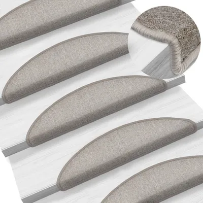 Immagine prodotto di The Living Store 15 pezzi di tappetini per scale Taupe 56 x 17 x 3 cm