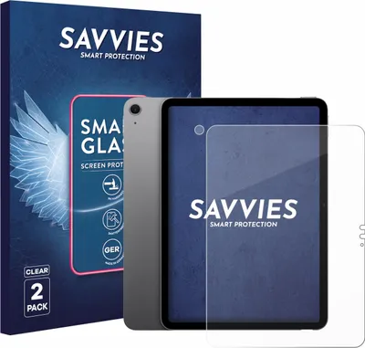 Produktbild von 2x Savvies Schutzglas Folie für Apple iPad Air 11" M3 2025 (Display+Kamera) 9H Panzer Schutzfolie Glas Displayschutz klar transparent