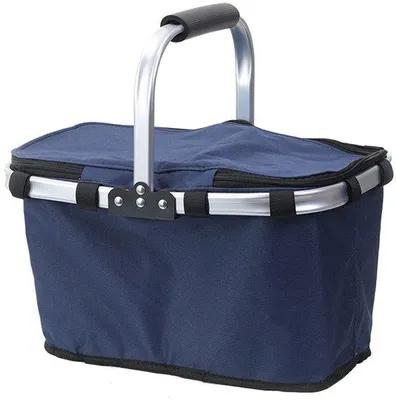 Image de Chariot à main en aluminium avec grand compartiment latéral, bleu, fermeture à glissière.