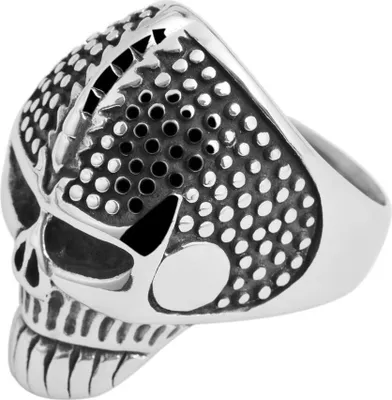 Produktbild von Akzent Herrenring aus Edelstahl, Totenkopf