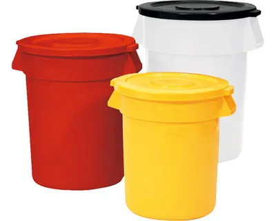 Produktbild von Rubbermaid 2610 BRUTE, 37,9 l, Rund, Lineares Polyethylen mit niedriger Dichte (LLDPE), Grau, Manuell, UV, NSF