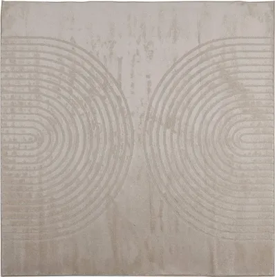 Image de vidaXL Tapis carré GALATI Beige 120 x 120 cm