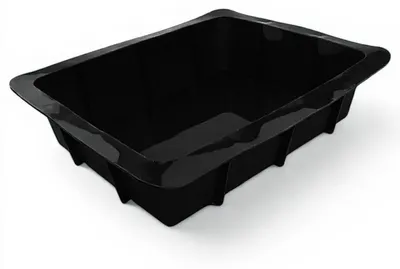 Productafbeelding van XXL siliconen bakvorm/braadpan (zwart), met antiaanbaklaag, geschikt voor oven en vriezer, 30 x 20 cm, XL ovenschotel voor heteluchtfriteuses, BPA-vrij, broodvorm, bakvorm, taartvorm, siliconen bakvorm, lasagnevorm
