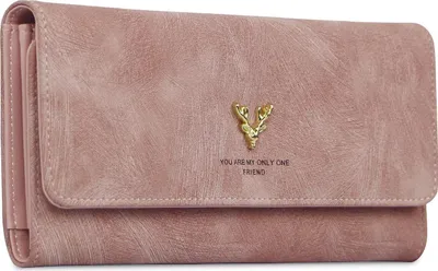 Produktbild von Geldbörse Damen- Geldbeutel mit RFID Schutz Portemonnaie, Brieftasche Frauen mit 10 Kartenfächer, Handyfach, Münzefach und Reißverschluss Geldbörsen Damen Lang, Pink