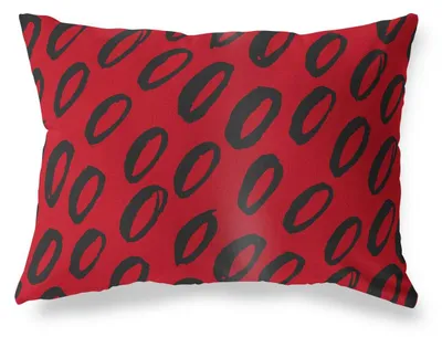 Kissenhülle Rot-Schwarz 45x60 cm, Dekokissenbezug