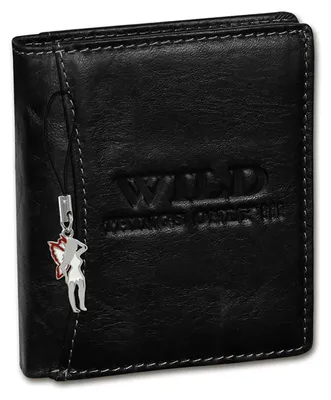 Image de Wild Things Only Portefeuille RFID Blocker noir en cuir véritable D2OPJ115S