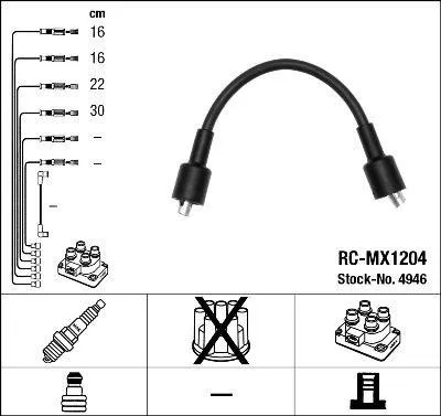 Produktbild von NGK 4946 Zündkabelsatz Zündleitungssatz
